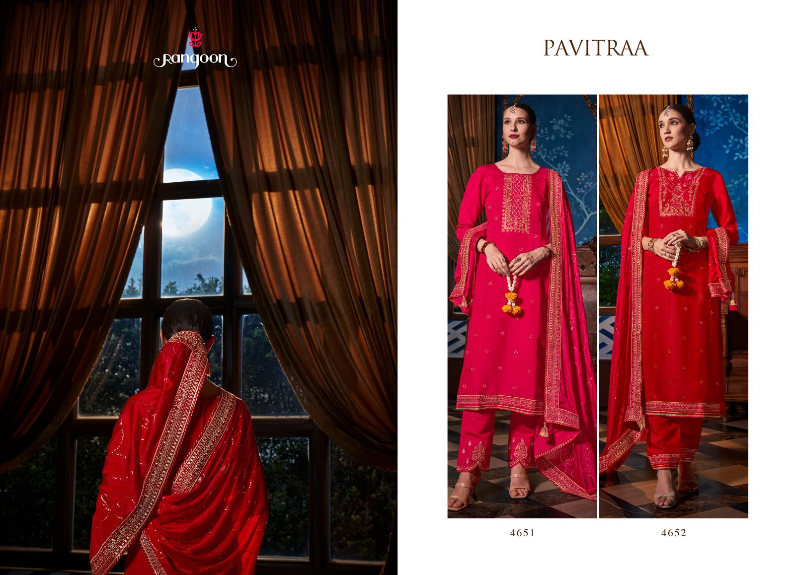 Rangoon Pavitra Silk Embroidery Readymade SUits Catalog
